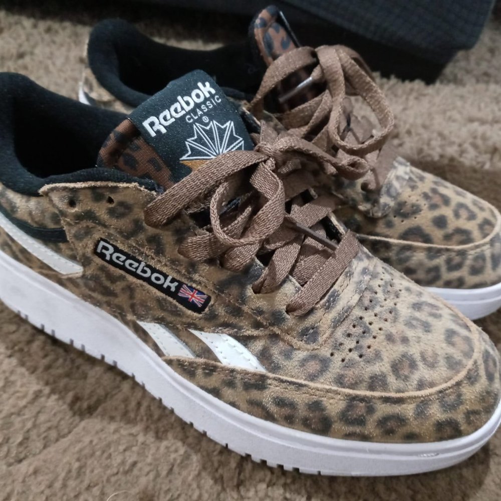 Reebok Club C Double Revenge 'Animal Print' Platform Sneakers SZ 7.5